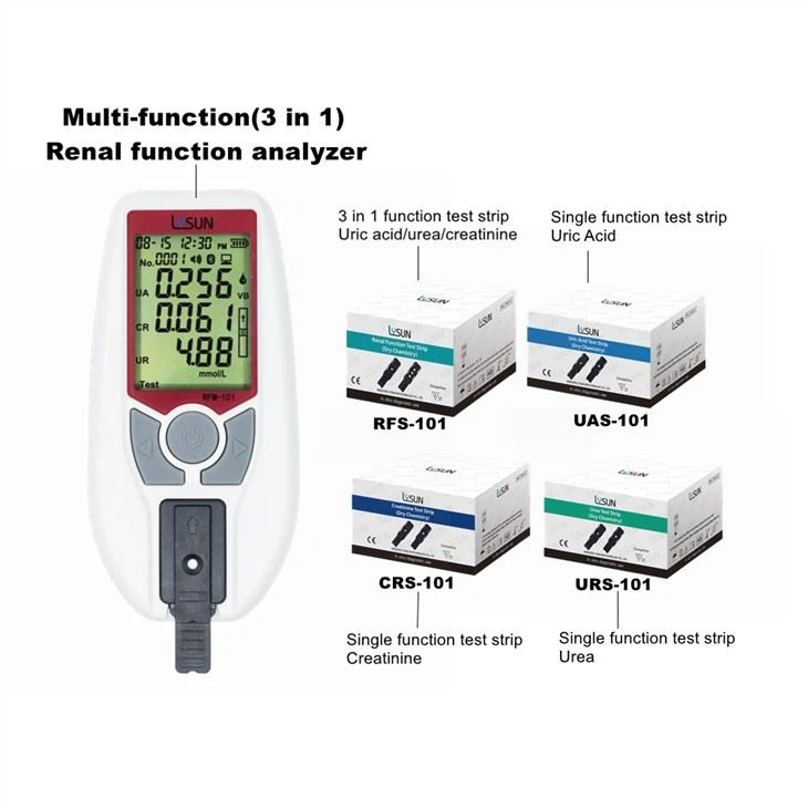 Triple-in-1 Combo Rapid Tests Kidney Test Creatinine & Urea & Uric Acid Meter Renal Function Analyzer